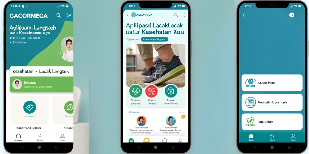 Antarmuka GACORMEGA dengan fitur pelacakan langkah yang jelas.