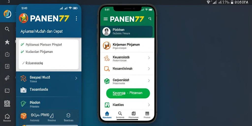 Tampilan antarmuka pengguna aplikasi PANEN77 yang sederhana dan intuitif.