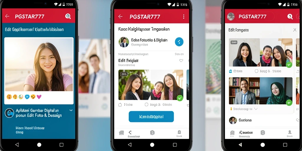 Antarmuka PGSTAR777 yang intuitif memudahkan pengeditan foto dan desain.