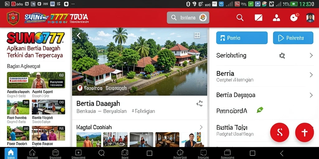 Tampilan antarmuka aplikasi SUMO777 yang modern dan informatif
