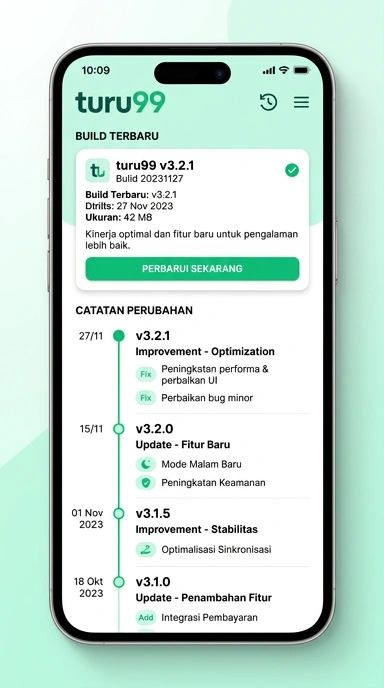Tampilan riwayat versi turu99